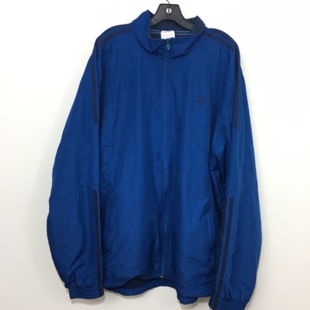 Adidas nylon full zip track jacket windbreaker 2xl